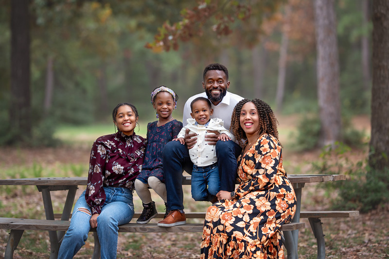 beautiful family in a park